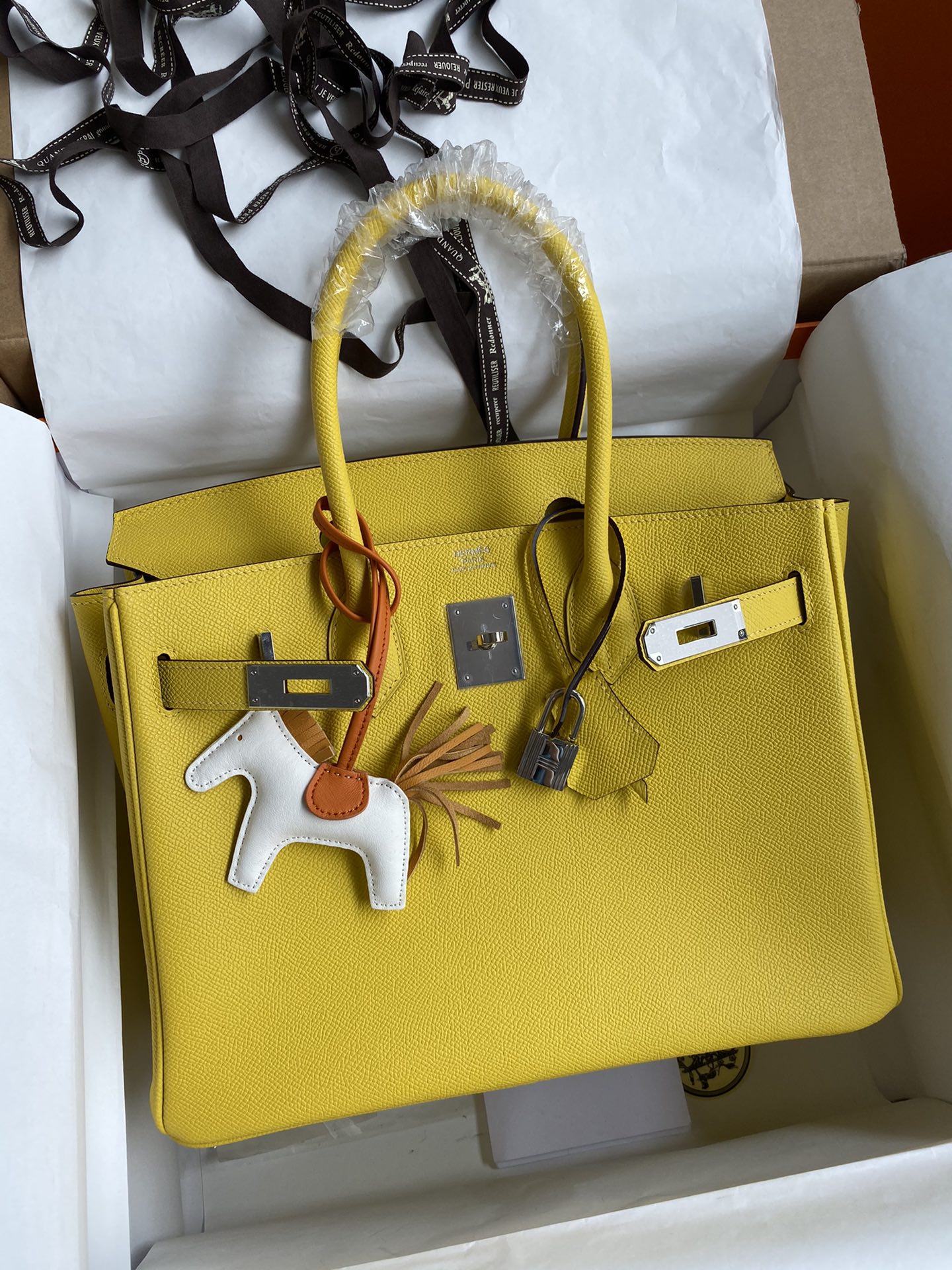 Hermes Birkin 30CM Epsom Leather Handbag Yellow